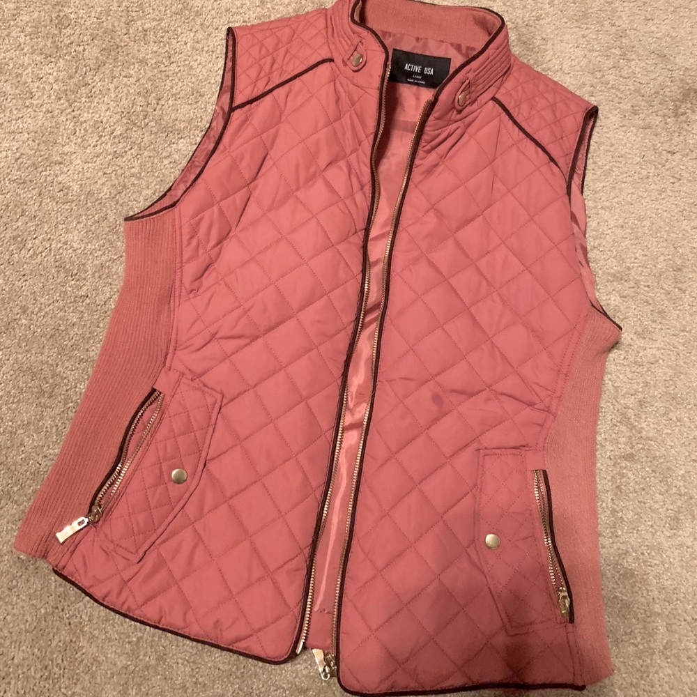 Mauve Quilted Vest